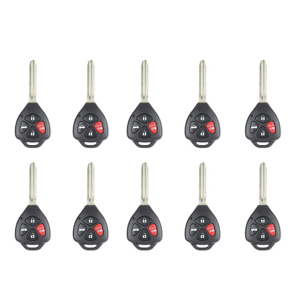10 x Xhorse - Toyota Style / 4-Button Universal Remote Head Key for VVDI Key Tools (Wired) (Pack of 10) (Replacement For