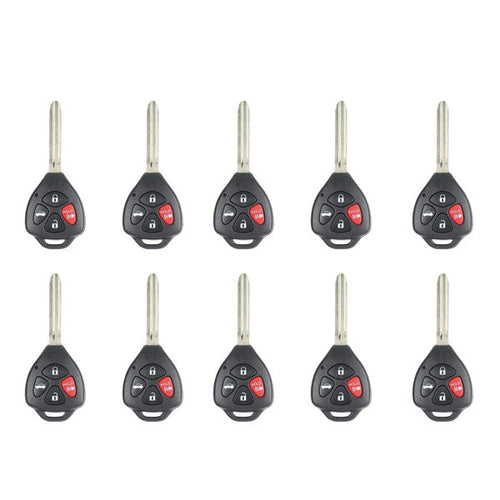 10 x Xhorse - Toyota Style / 4-Button Universal Remote Head Key for VVDI Key Tools (Wired) (Pack of 10) (Replacement For