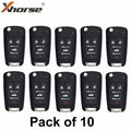 10 x GM Style / 4-Button Universal Remote Flip Key for VVDI Key Tool (Wireless) (Pack of 10)