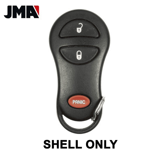 1999-2005 Chrysler Dodge Jeep Keyless Entry Remote SHELL for GQ43VT13T - Black (JMA-CHR-2-RKE)