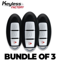 3 x 2019-2020 Nissan Pathfinder / Murano / 3-Button Smart Key / PN: 285E3-9UF7A 285E3-9UF7B / S180144902 / KR5TXN7 (BUND
