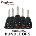 5 x 2006-2014 Jeep / Dodge / Chrysler / 5-Button Remote Head Key / OHT692427AA (Bundle of 5)