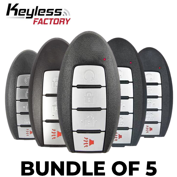 5 x 2019-2020 Nissan / 3-, 4- & 5-Button Smart Key / S180144904 / XN74 / XN73 / XN75 / XN45 (Bundle of 5)