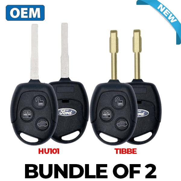 2 x 2010-2017 Ford Transit Connect Fiesta / 3-Button Remote Head (No Blade) / PN: 164-R8042 / KR55WK47899 / Tibbe / Chip