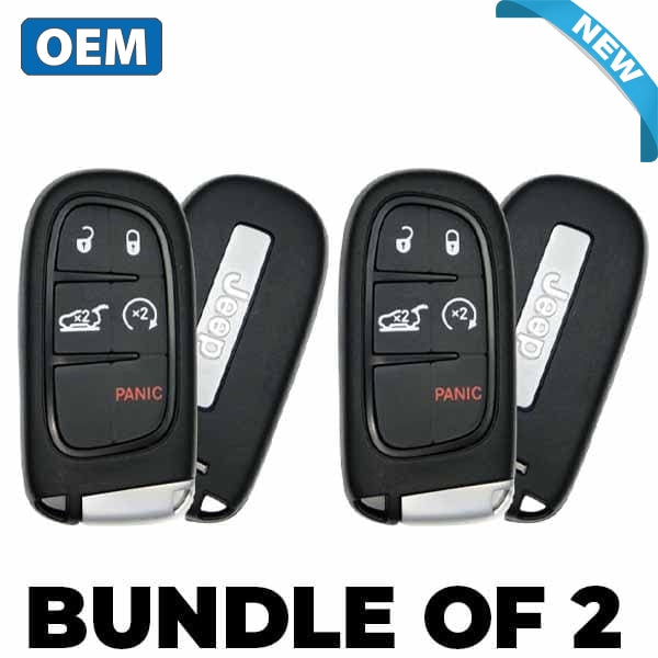 2 x 2014-2021 Jeep Cherokee / 5-Button Smart Key / PN: 68141580AF / GQ4-54T (OEM) (BUNDLE OF 2)