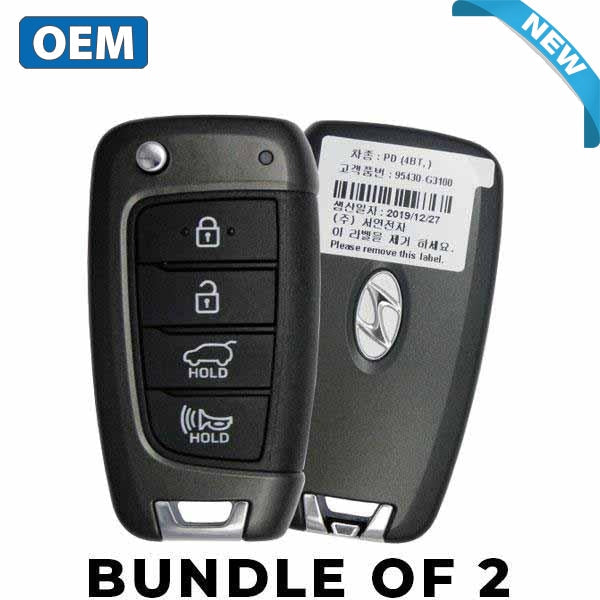 2 x 2017-2019 Huyndai Elantra GT / 4-Button Flip Key / PN: 95430-G3100 / OSLOKA-450T (OEM) (BUNDLE OF 2)