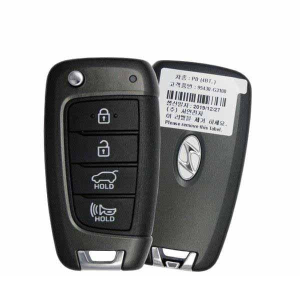 2 x 2017-2019 Huyndai Elantra GT / 4-Button Flip Key / PN: 95430-G3100 / OSLOKA-450T (OEM) (BUNDLE OF 2)