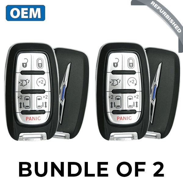 2 x 2017-2022 Chrysler Pacifica Voyager / 7-Button Smart Key / No KeySense / PN: 68217832AC/ M3N-97395900 (OEM Refurb) (