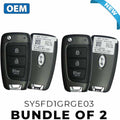 2 x 2020-2021 Hyundai Venue / 3-Button Flip Key / PN: 95430-K2500 / SY5FD1GRGE03 (OEM) (Bundle of 2)