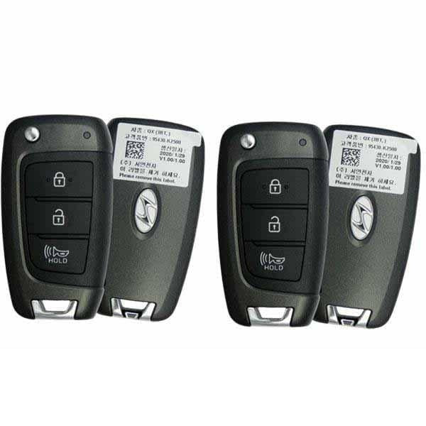 2 x 2020-2021 Hyundai Venue / 3-Button Flip Key / PN: 95430-K2500 / SY5FD1GRGE03 (OEM) (Bundle of 2)