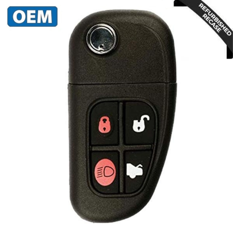 2003-2009 Jaguar / 4-Button Flip-Key / FO21 Tibbe / PN: C2C-24317 / CWTWB1U243 315 Mhz (OEM Recase)