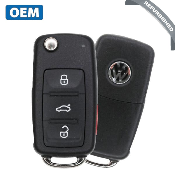 2005-2010 Volkswagen / 4-Button Flip Key / PN: 1K0-959-753-P / NBG92596263 / 315 Mhz (OEM Refurb)