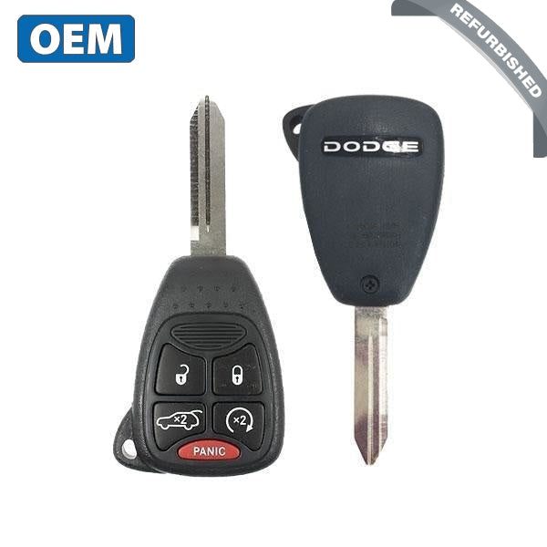 2006-2013 Dodge Avenger Durango  / 5-Button Remote Head Key w Hatch & RS / PN: 68273345AA / OHT692427AA (OEM Refurb)