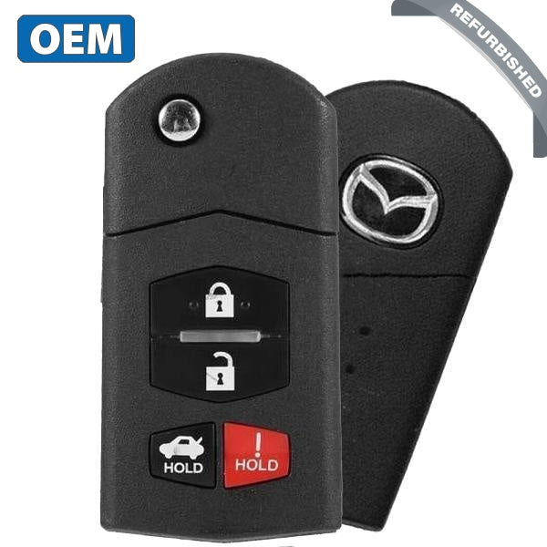 2006-2015 Mazda / 4-Button Flip Key / PN: BBM4-67-5RY / BGBX1T478SKE125-01 (OEM Refurb)