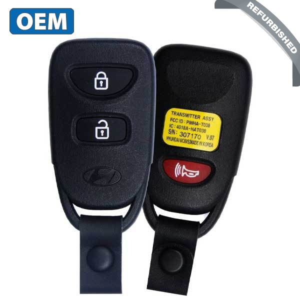 2007-2012 Hyundai Accent Santa Fe / 3-Button Keyless Entry Remote / PN:  95411-0W100 / PINHA -T038 (OEM Refurb)