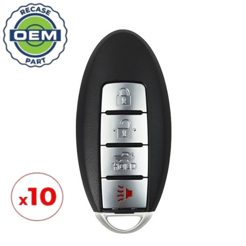 10 x 2007-2014 Nissan Altima / Maxima / 4-Button Smart Key / PN: 285E3-JA05A / KR55WK48903 (OEM Recase)