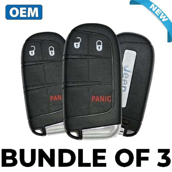 3 x 2014-2021 Jeep Grand Cherokee / 3-Button Smart Key / PN: 68143502AB / M3N40821302 (OEM) (BUNDLE OF 3)