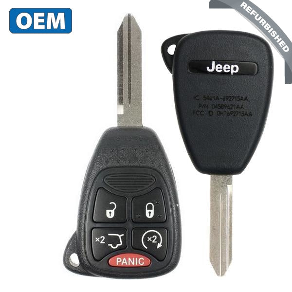 2008-2012 Jeep Liberty / 5-Button Remote Head Key / PN: 68029834AB / OHT692713AA (OEM Refurb)