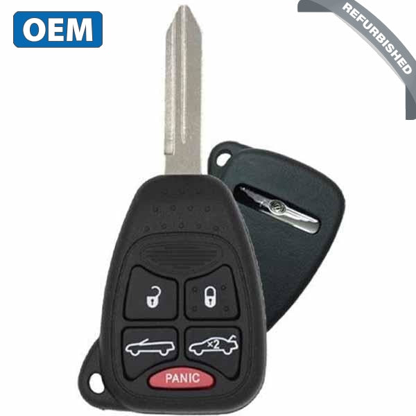 2008-2014 Chrysler Sebring Convertible / 200 / 5-Button Remote Head Key / PN: 68025034AA  / OHT692427AA (OEM Refurb)