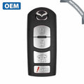 2009-2015 Mazda MX-5 Miata / 4-Button Smart Key / PN: NHY8-67-5RYA / WAZX1T763SKE11A04 (OEM Refurb)