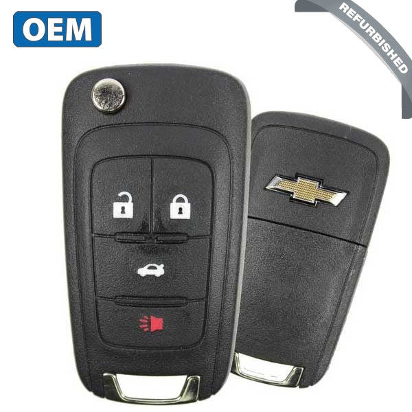 2010-2019 Chevrolet / 4-Button Flip Key HS / non PEPS / PN: 13504200 / OHT01060512 / OHT05918179 (OEM Refurb)