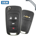 2010-2019 Chevrolet / 4-Button Flip Key HS / non PEPS / PN: 13504200 / OHT01060512 / OHT05918179 (OEM Refurb)