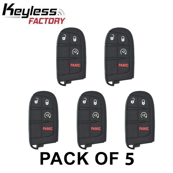 5 x 2011-2020 Jeep Dodge / 4-Button Smart Key / M3N-40821302 (AFTERMARKET) (Pack of 5)