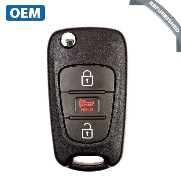 2012-2013 Kia Rio / 3-Button Flip Key KK10 HS / PN: 95430-1W020 / TQ8-RKE-3F02 (OEM Refurb)