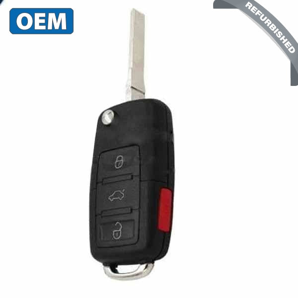 2012-2018 Volkswagen  / 4-Button Remote Flip Key / PN: 5KO837202BJ / NBGFS93N / 315 MHz (OEM Refurb)