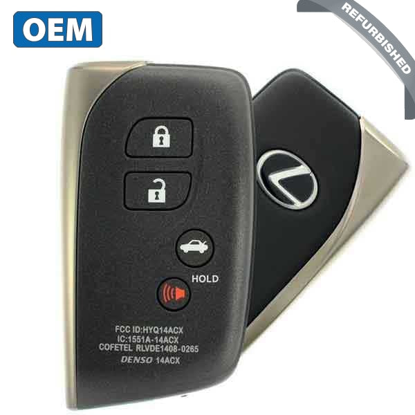 2013-2017 Lexus LS460 / LS600h / 4-Button Smart Key / PN: 89904-50N10 / HYQ14ACX (GNE Board) (OEM Refurb)