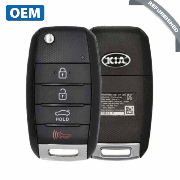 2014-2015 Kia Optima / 4-Button Flip Key / PN: 95430-2T560 / NYODD4TX1306-TFL (OEM Refurb)