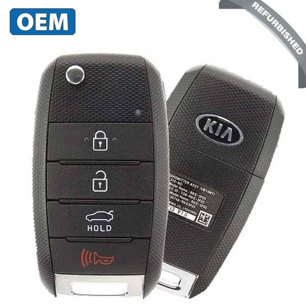 2014-2017 Kia Rio / 4-Button Flip Key / PN: 95430-1W023 / TQ8-RKE3F05 (UB14MY) (OEM Refurb)