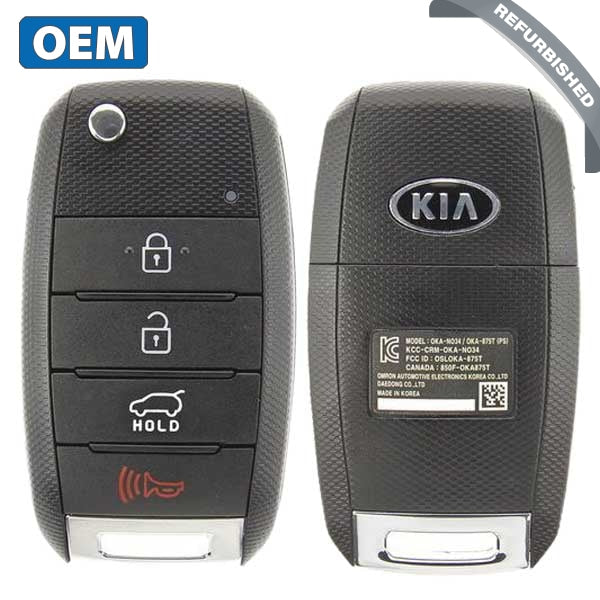 2014-2019 Kia Soul / 4-Button Flip Key / PN: 95430-B2100 / OSLOKA-875T (PS) (OEM Refurb)