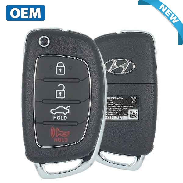 2015-2017 Hyundai Sonata / 4-Button Flip Key / PN: 95430-C1010 / TQ8-RKE-4F16 (OEM)