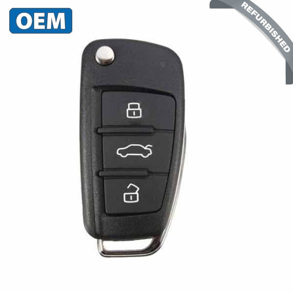 2015-2018 Audi A3 Q3 / 4-Button Flip Key / PN: BVD 837 220A / NBGFS12A71 / MQB / 315 Mhz (OEM Refurb)