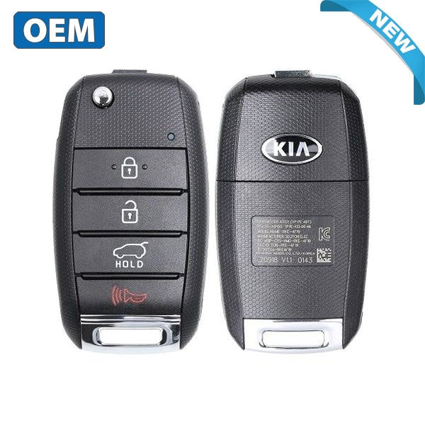 2015-2018 Kia Sedona / 4-Button Flip Key / KK10 / PN: 95430-A9100 / TQ8-RKE-4F19 (YP 4BTN) (OEM)