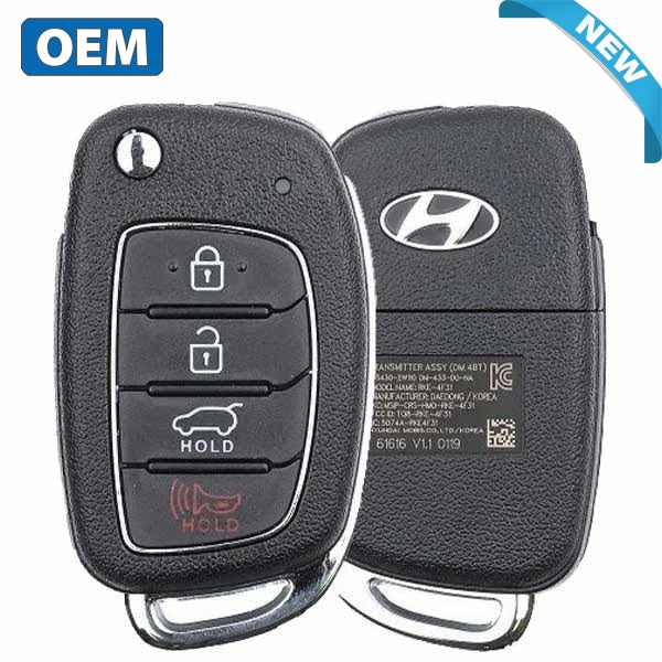 2015-2019 Hyundai Santa Fe / 4-Button Flip Key / PN: 95430-2W110 / TQ8-RKE-4F31 (OEM)