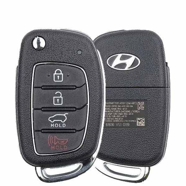 2017-2019 Hyundai Santa Fe / 4-Button Flip Key / PN: 95430-2W110 / TQ8-RKE-4F31 (OEM Refurb)