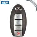 2016-2020 Infiniti Q50 Q60  / 4-Button Smart Key / PN: 285E3-4HB0C / KR5S180144204  (OEM Refurb)