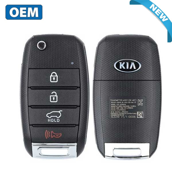 2017-2019 Kia Niro / 4-Button Flip Key / PN: 95430-G5010 / SY5JFRGE04 (DE 4BT) (OEM)