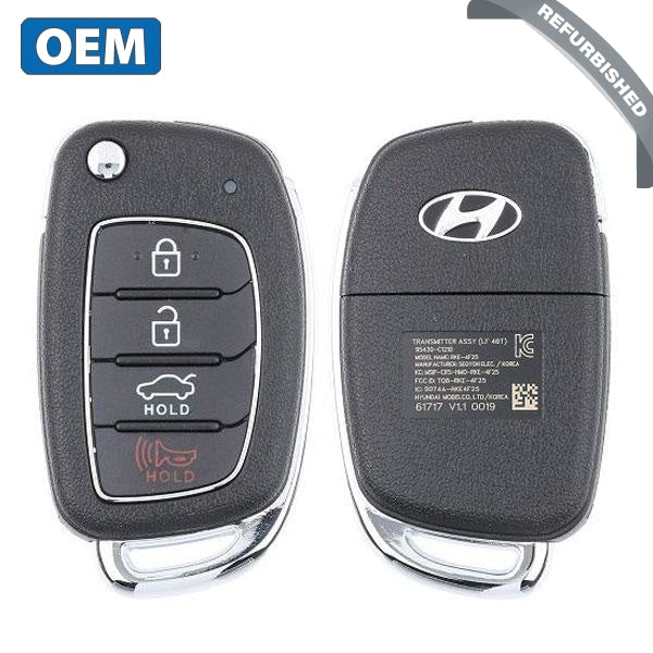 2017-2020 Hyundai Sonata / 4-Button Remote Flip Key / PN: 95430-C1210 / TQ8-RKE-4F25 (LF 4BT) (OEM Refurb)