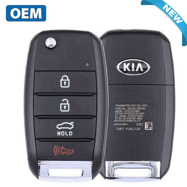 2018-2021 Kia Rio / 4-Button Flip Key / PN: 95430-H9800 / NYOSYEC4TX1611 (SC 4BT) (Canada) (OEM)
