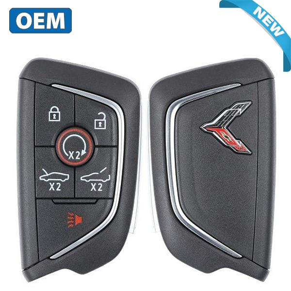 2020-2022 Chevrolet Corvette C8 / 6-Button Smart Key / PN: 13536982 / YG0G20TB1 / Chrome Logo (OEM)