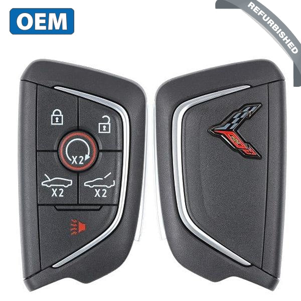 2020-2022 Chevrolet Corvette C8 / 6-Button Smart Key / PN: 13538851 / YG0G20TB1 / Carbon Gray Logo (OEM Refurb)