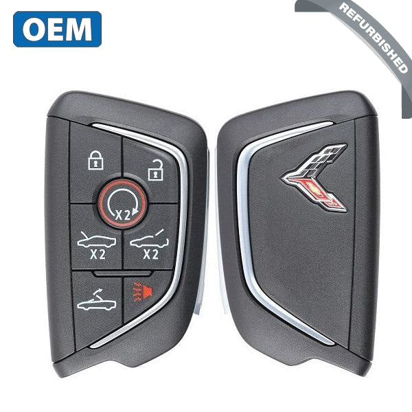 2020-2024 Chevrolet Corvette C8 / 7-Button Smart Key / PN: 13538852 / YG0G20TB1 (Chrome Logo) (OEM Refurb)