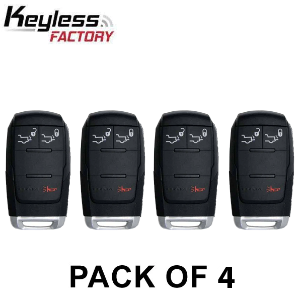 4 x 2019-2021 Dodge Ram Pickup 2500 / 3-Button Smart Key / PN: 68381171AB / GQ4-76T (AFTERMARKET) (Pack of 4)