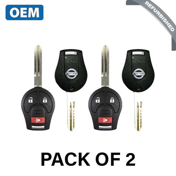 2 x 2003-2019 Nissan / 3-Button Remote Head Key / PN: H0561-C993A / CWTWB1U751 (OEM Refurb) (Bundle of 2)