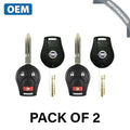 2 x 2003-2019 Nissan / 3-Button Remote Head Key / PN: H0561-C993A / CWTWB1U751 (OEM Refurb) (Bundle of 2)