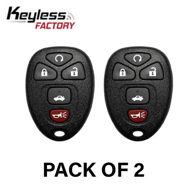 2 x 2004-2013 GM / 5-Button Keyless Entry Remote / PN: 22733524 / KOBGT04A (AFTERMARKET) (Bundle of 2)