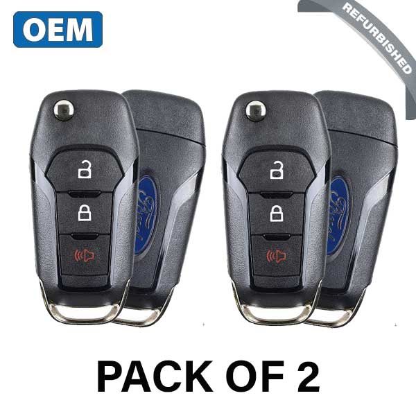 2 x 2015-2022 Ford / 3-Button Flip Key / PN: 164-R8130 / N5F-A08TAA (OEM Refurb) (Bundle of 2)